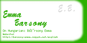 emma barsony business card